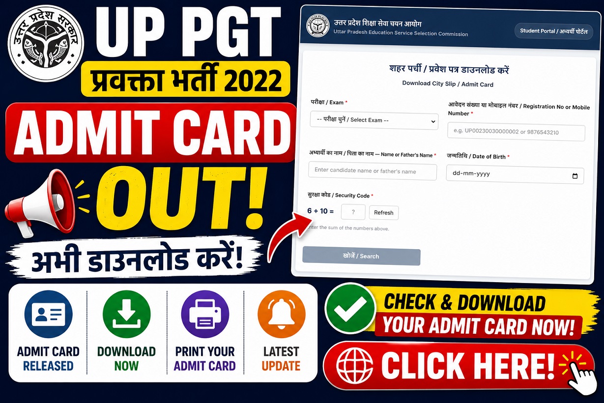 UP PGT 2022 Exam Result – Out