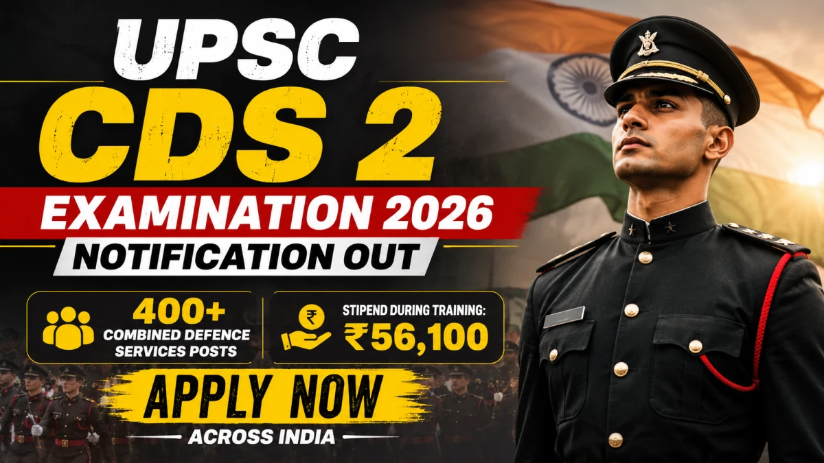 UPSC CDS 2 Examination 2026 Last Date Extended