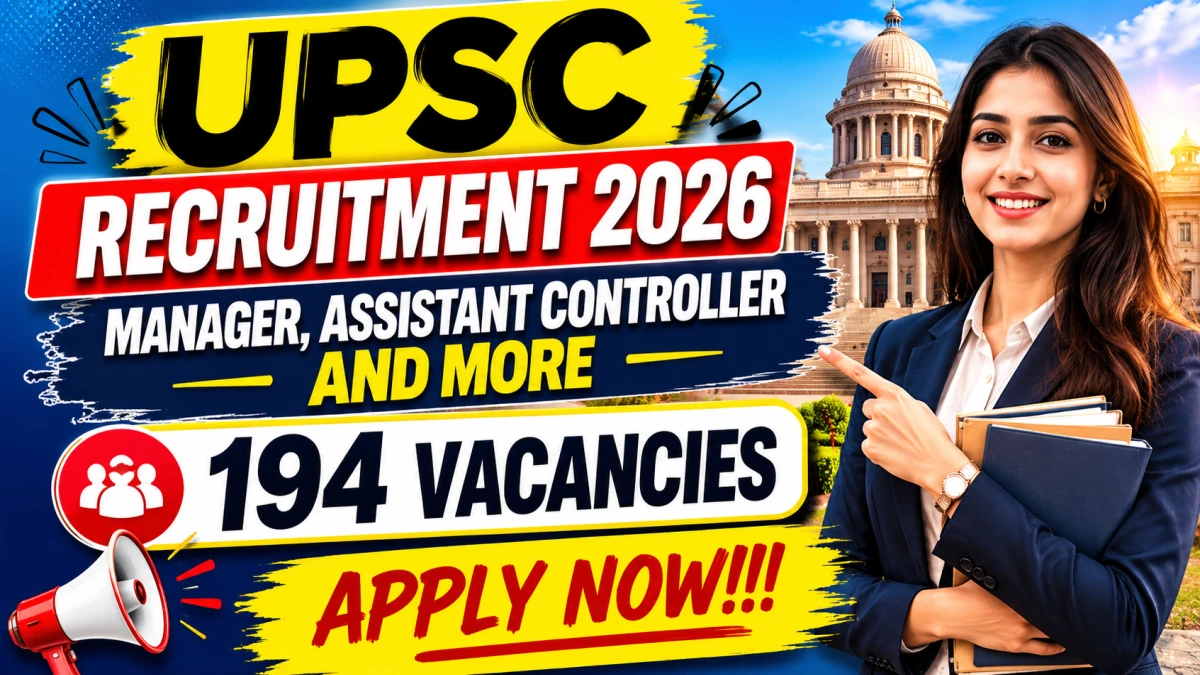 UPSC Recruitment 2026 Out – 194 Manager, Assistant Controller Vacancies, Apply Online
