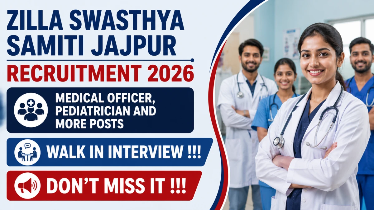 Zilla Swasthya Samiti Jajpur Recruitment 2026