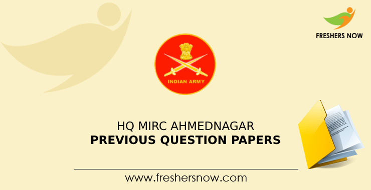 HQ MIRC Ahmednagar Previous Question Papers PDF Download