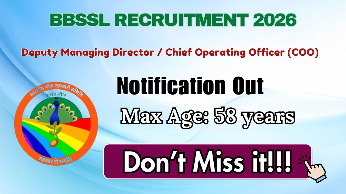 BBSSL Deputy Managing Director / Chief Operating Officer Recruitment 2026