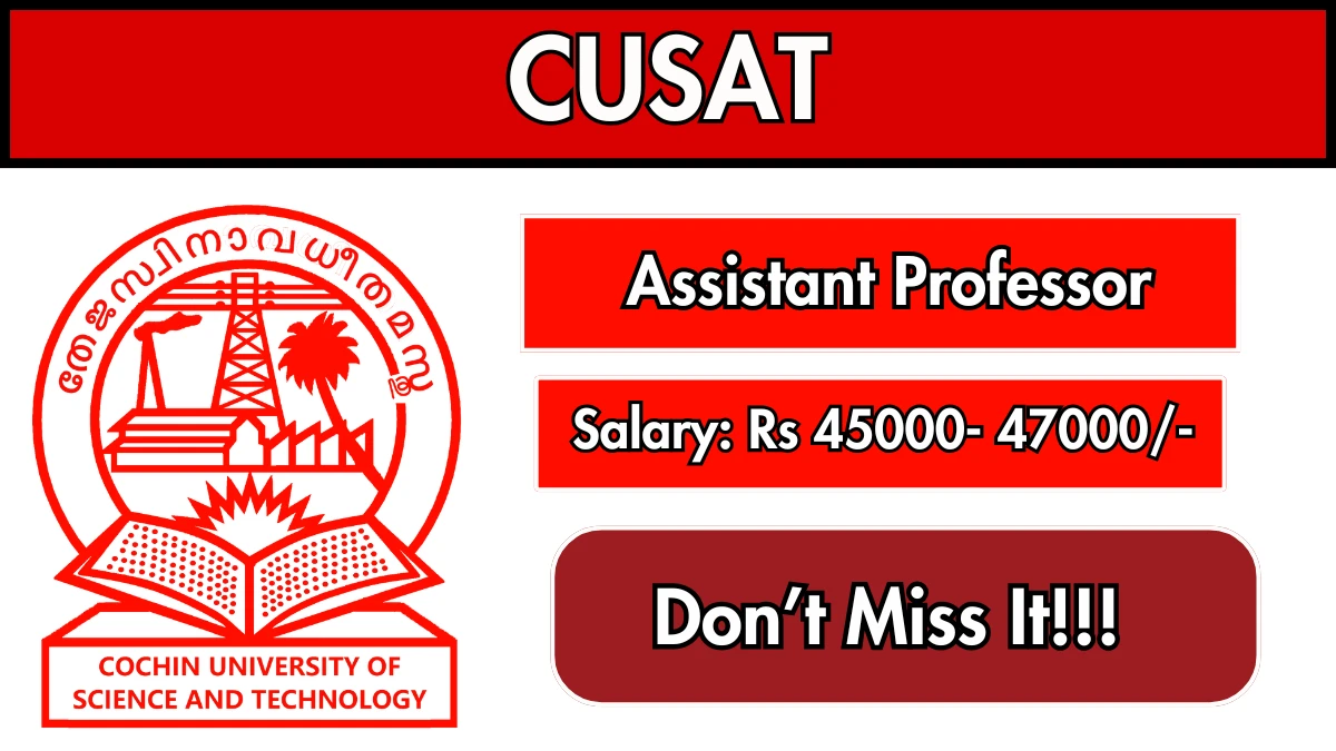 CUSAT Assistant Professor Recruitment 2026