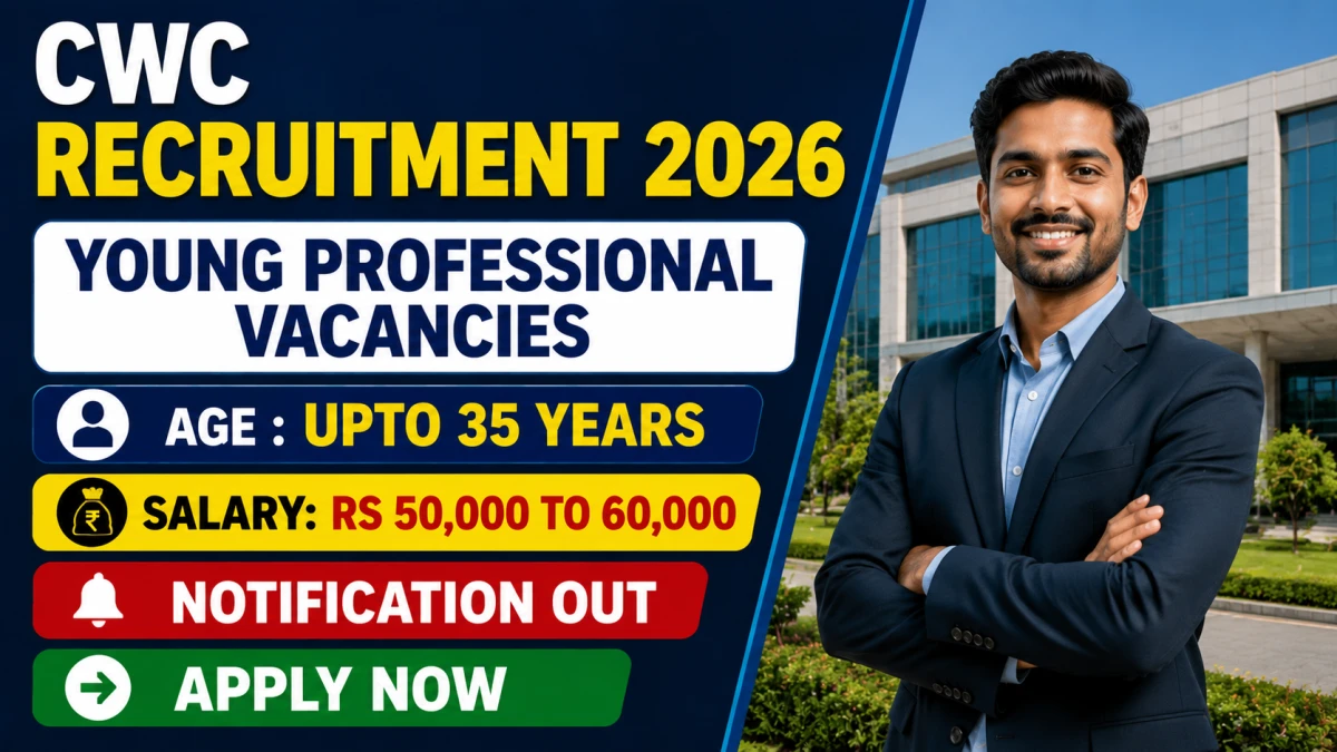 CWC Young Professional Recruitment 2026 – Apply Online for 6 Vacancies at cewacor.nic.in