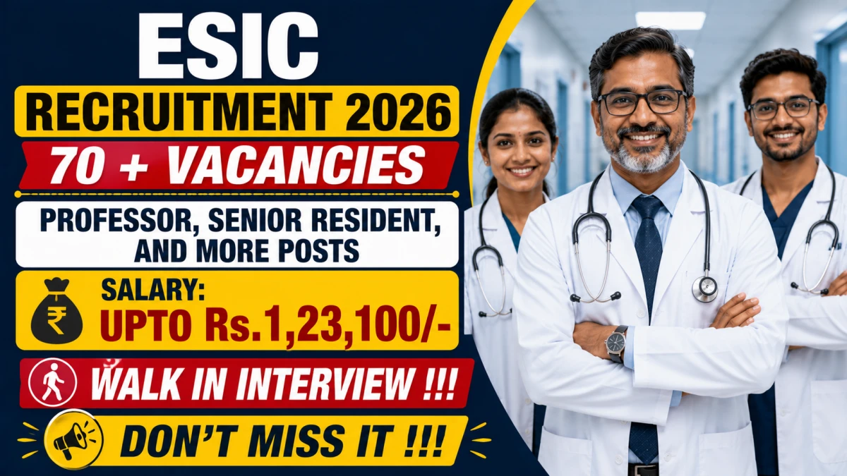 ESIC Pune Recruitment 2026 – Walk in for 77 Professor, Senior Resident, and More Posts