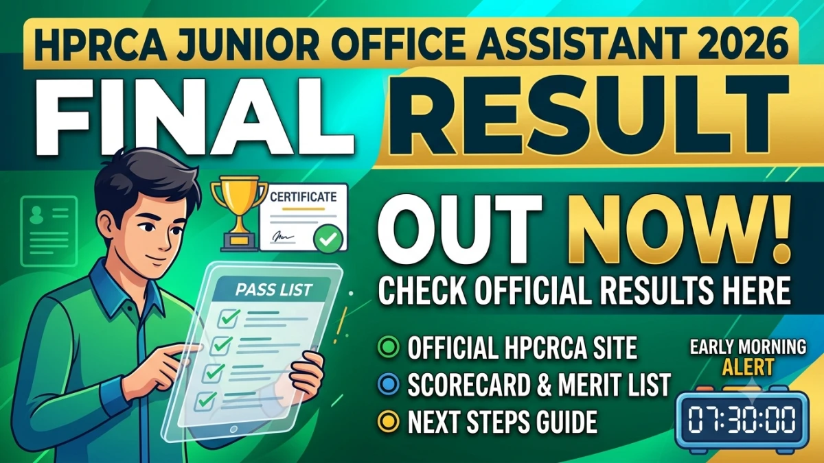 HPRCA Junior Office Assistant Final Result 2026 Declared