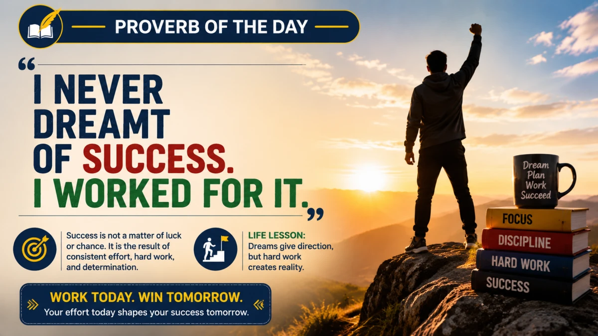 I Never Dreamt of Success. I Worked for It – Proverb of the Day (Meaning, Explanation & Life Lesson)