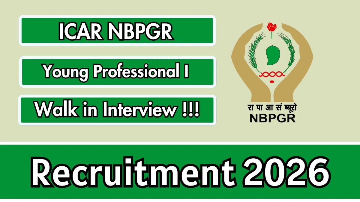 ICAR NBPGR Young Professional-I Recruitment 2026