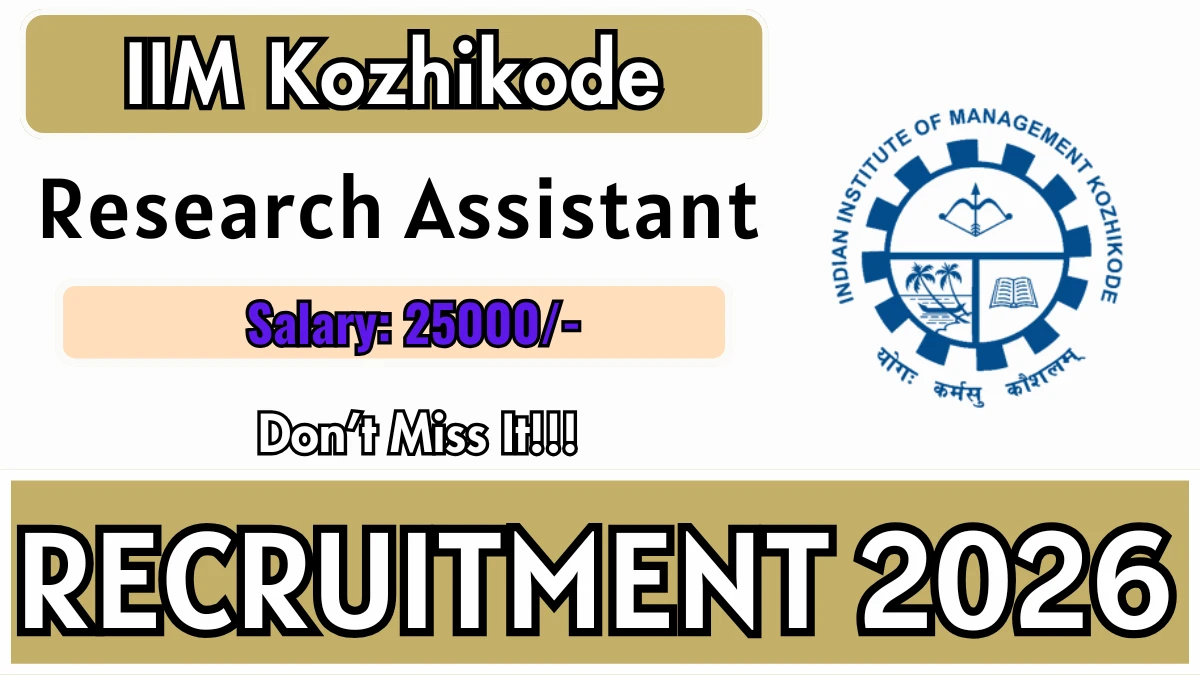 IIM Kozhikode Research Assistant Recruitment 2026