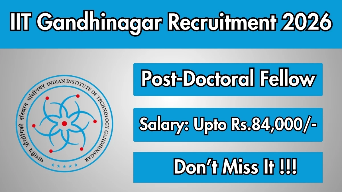 IIT Gandhinagar Post-Doctoral Fellow Recruitment 2026