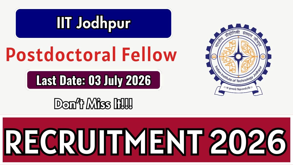 IIT Jodhpur Postdoctoral Fellow Recruitment 2026
