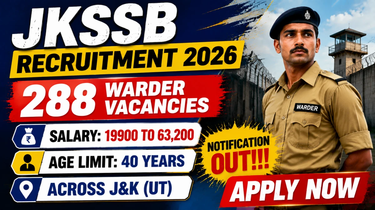 JKSSB Warder Recruitment 2026 Notification Out