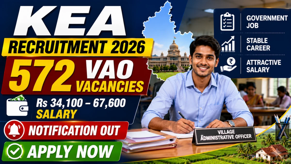 KEA VAO Recruitment 2026 – 572 Village Accountant Posts, Apply Online at cetonline.karnataka.gov.in