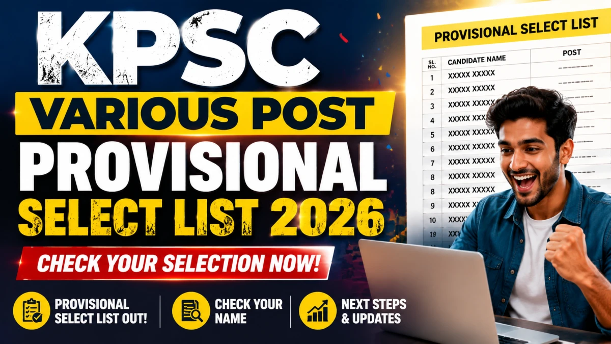 KPSC Various Post Provisional Select List 2026