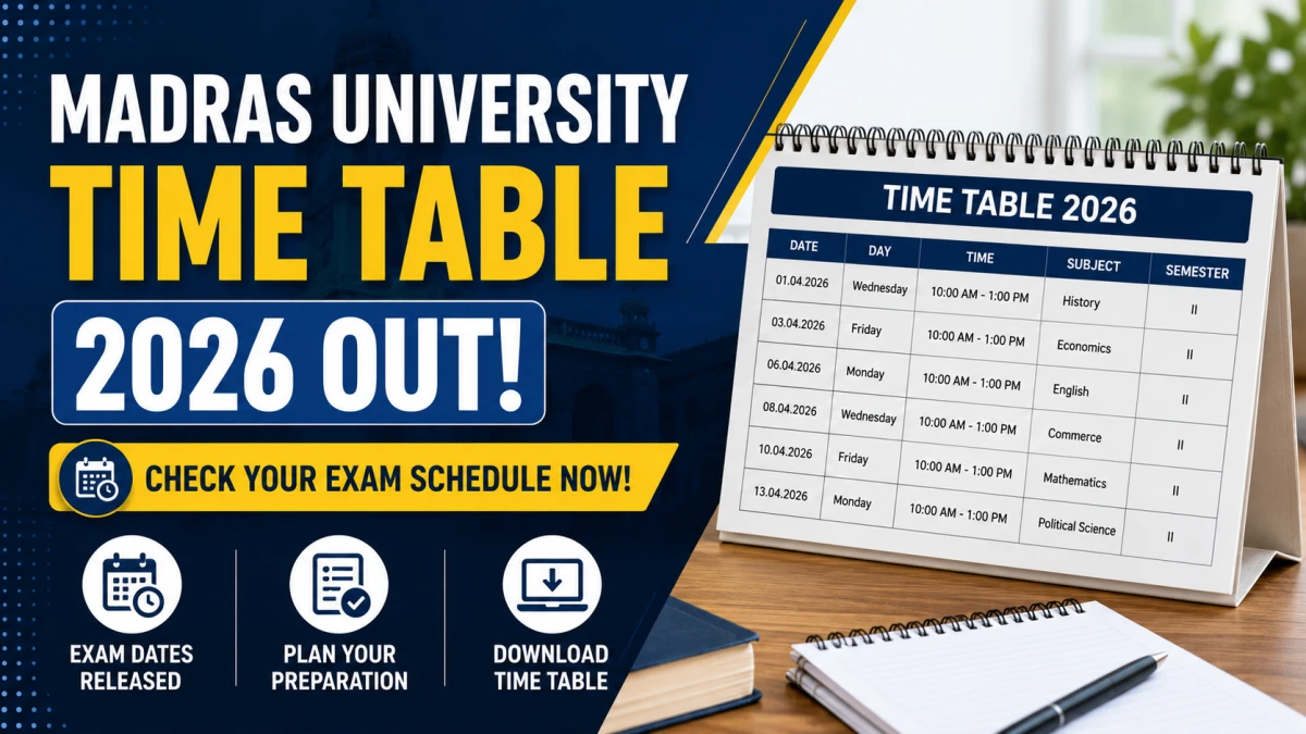 Madras University Time Table 2026 Out
