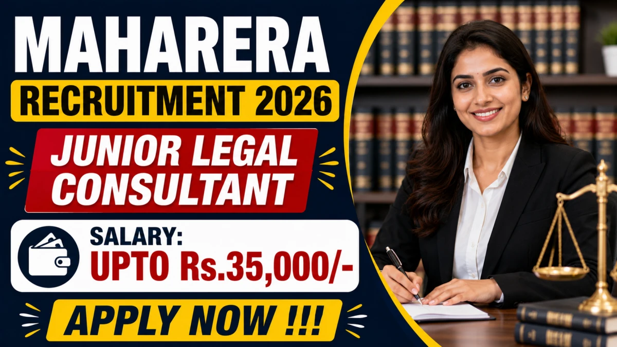 MahaRERA Junior Legal Consultant Recruitment 2026