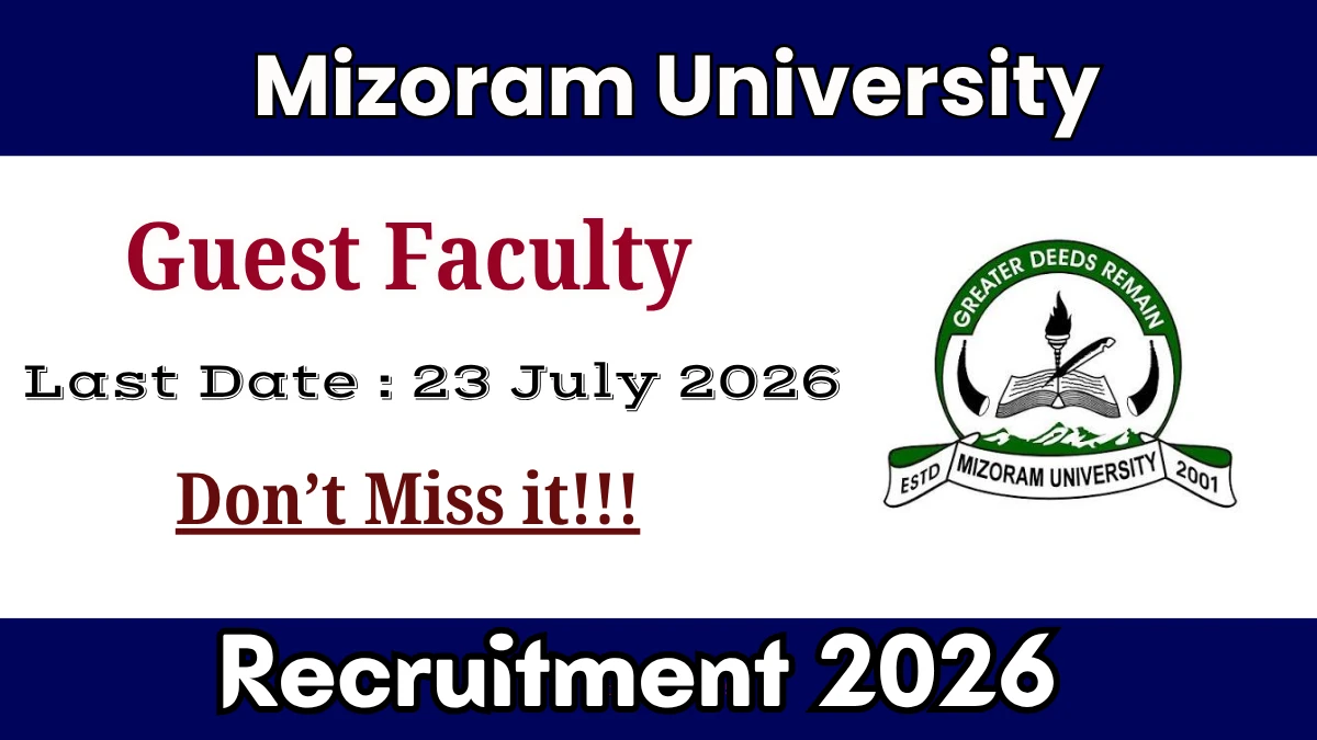 Mizoram University Guest Faculty Recruitment 2026