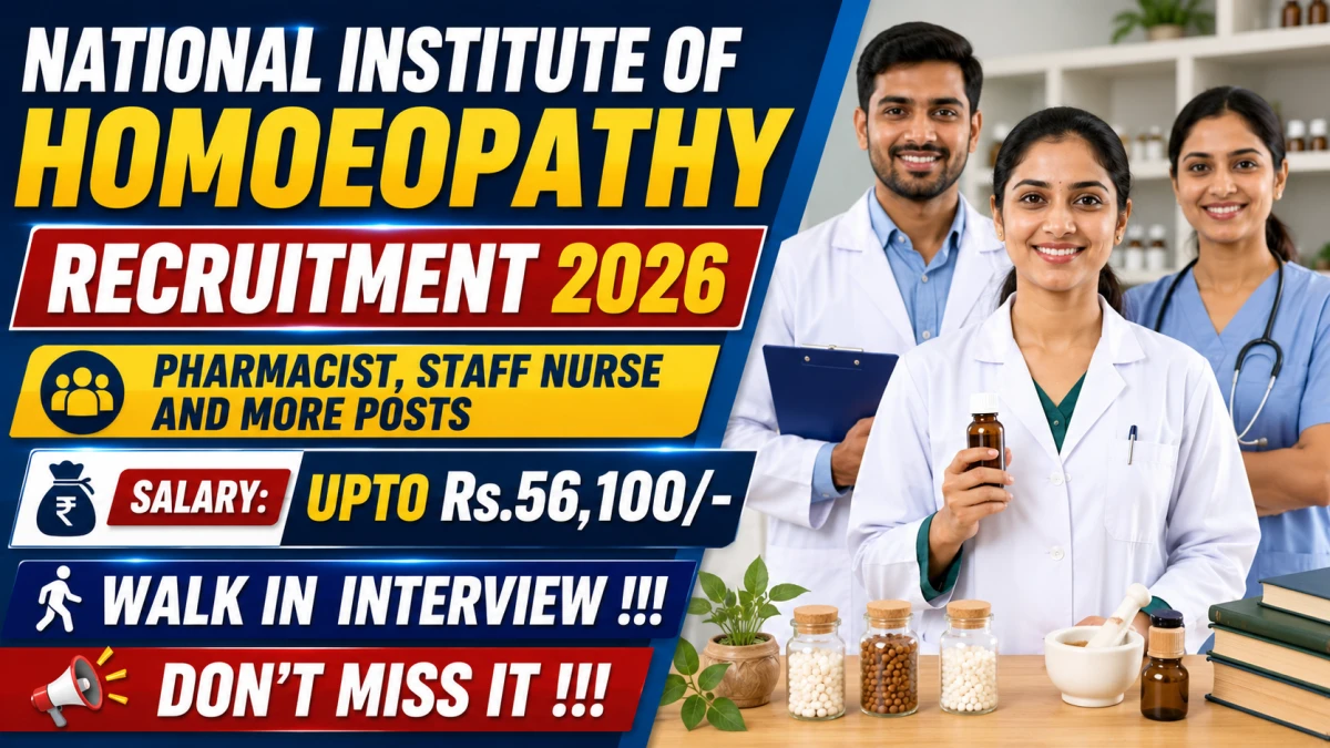 National Institute of Homoeopathy Recruitment 2026