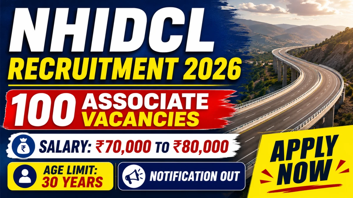 NHIDCL Associate Recruitment 2026: Apply Online for 100 Posts Under State Specific Graduate Scheme (SSGS)