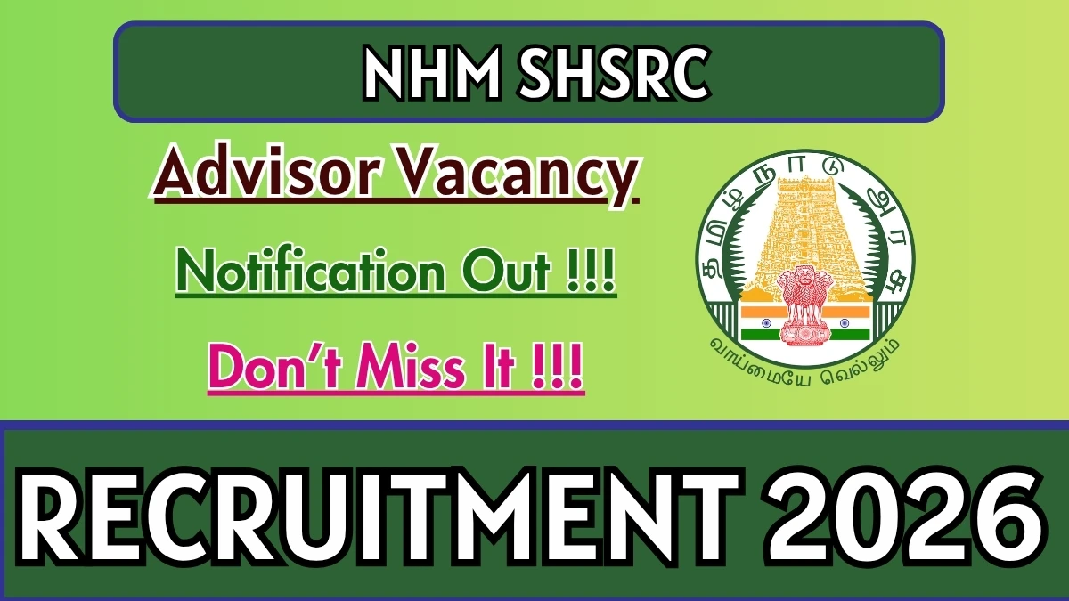 NHM SHSRC Advisor Recruitment 2026