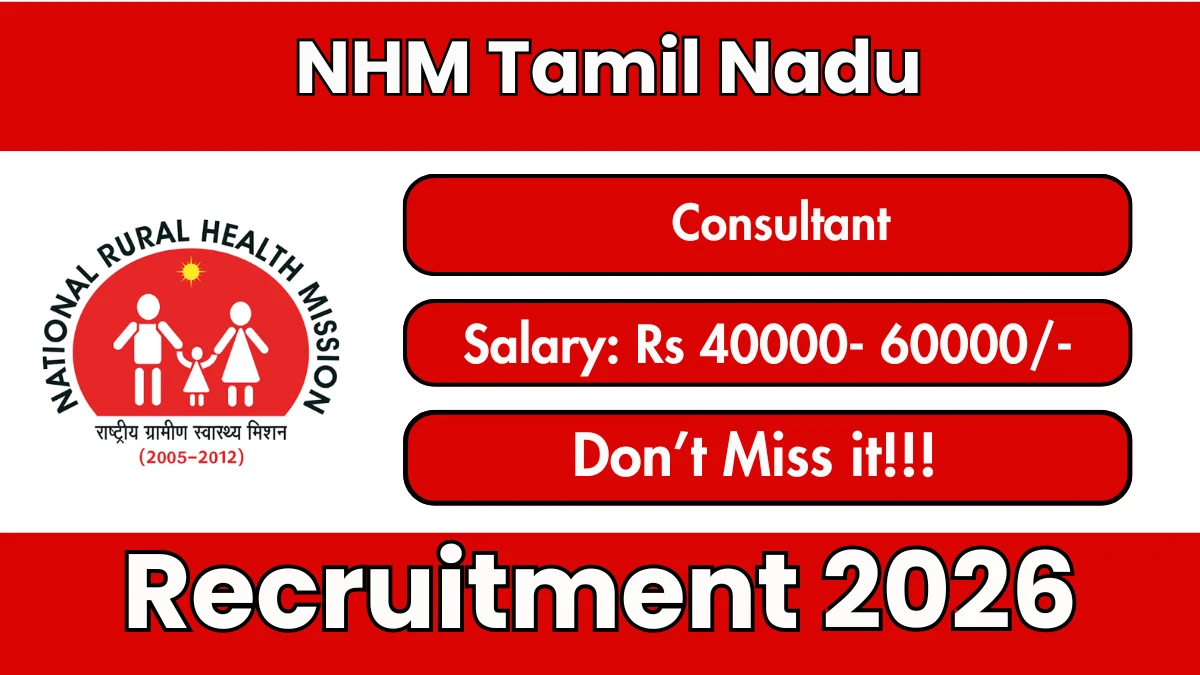NHM Tamil Nadu Consultant Recruitment 2026