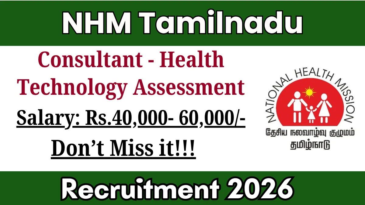 NHM Tamilnadu Consultant Recruitment 2026