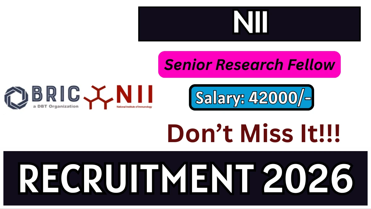 NII Senior Research Fellow Recruitment 2026