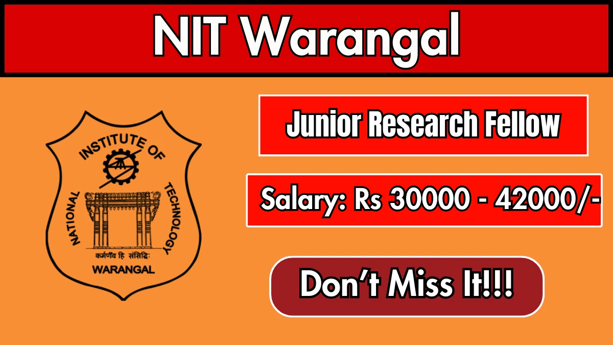 NIT Warangal Junior Research Fellow Recruitment 2026 – Apply Online