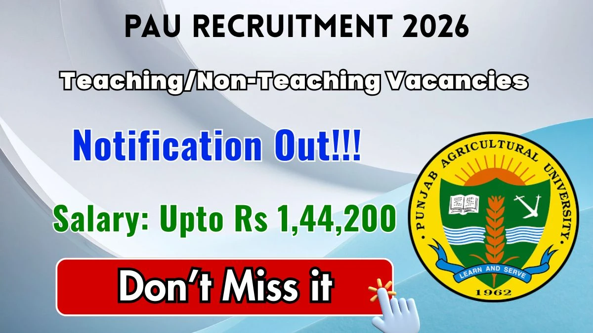 PAU Teaching/Non-Teaching Recruitment 2026 – Apply Online for Chowkidar, Beldar and More Posts