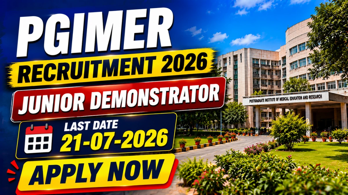 PGIMER Junior Demonstrator Recruitment 2026