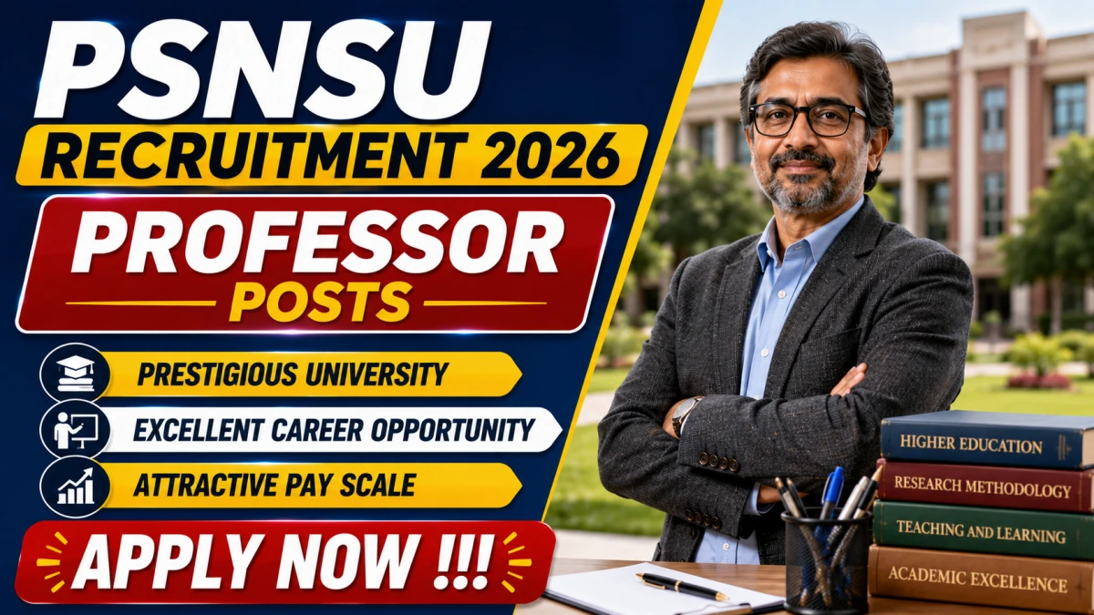 PSNSU Recruitment 2026 – Apply Online for 19 Professor Posts