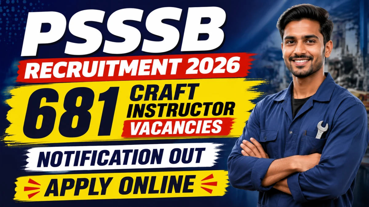 PSSSB Craft Instructor Recruitment 2026 Notification Out