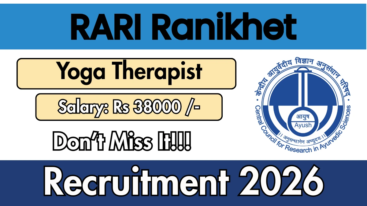 RARI Ranikhet Yoga Therapist Recruitment 2026