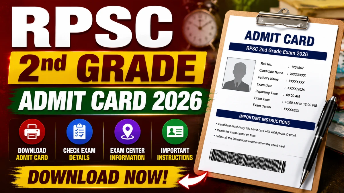 RPSC 2nd Grade Admit Card 2026: Senior Teacher Hall Ticket Release Date, Download Link @rpsc.rajasthan.gov.in