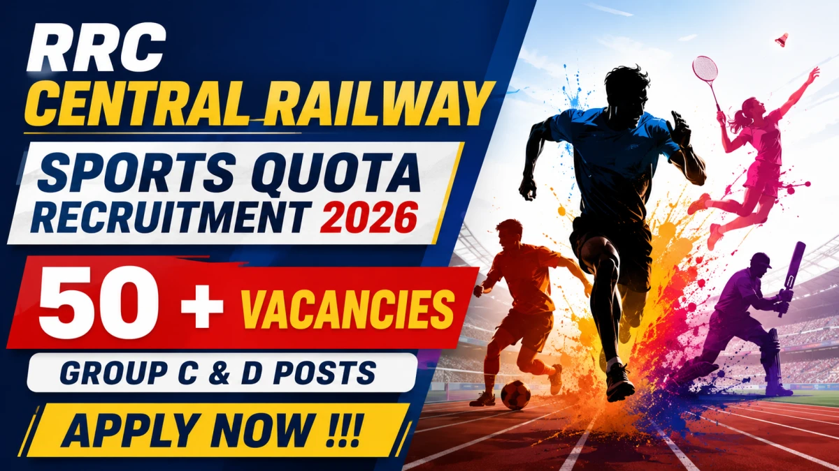 RRC Central Railway Sports Quota Recruitment 2026 (Short Notice)