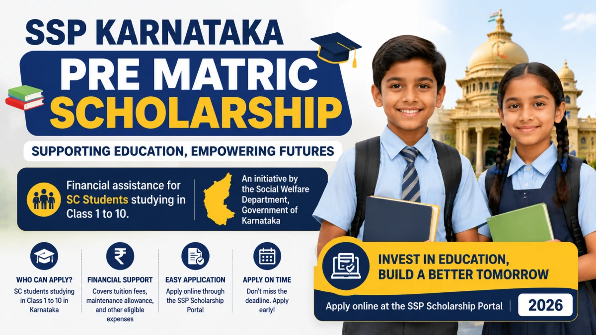 SSP Karnataka Pre Matric Scholarship 2026-27: Eligibility, Last Date, Apply Online and Documents Required