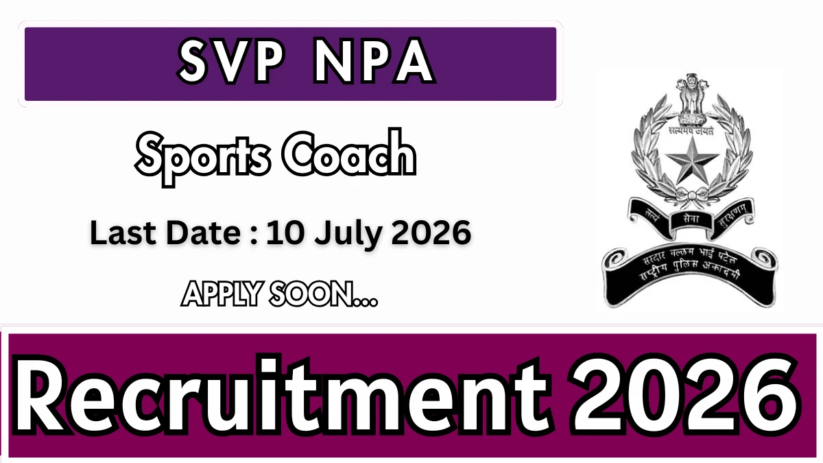 SVP NPA Sports Coach Recruitment 2026