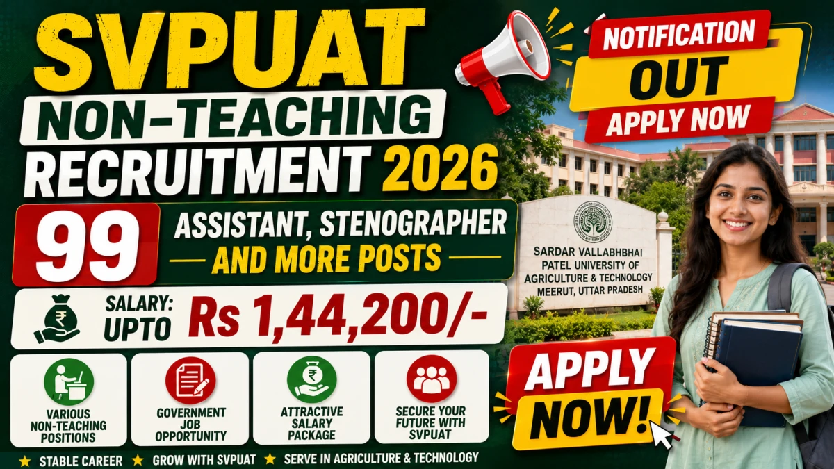 SVPUAT Meerut Recruitment 2026: Apply Online for Account Officer, KVK, Subject Matter Specialist & Director Posts