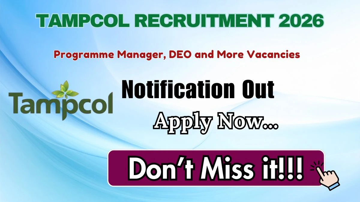 TAMPCOL Recruitment 2026 – Apply Offline for 10 Programme Manager, DEO and More Posts