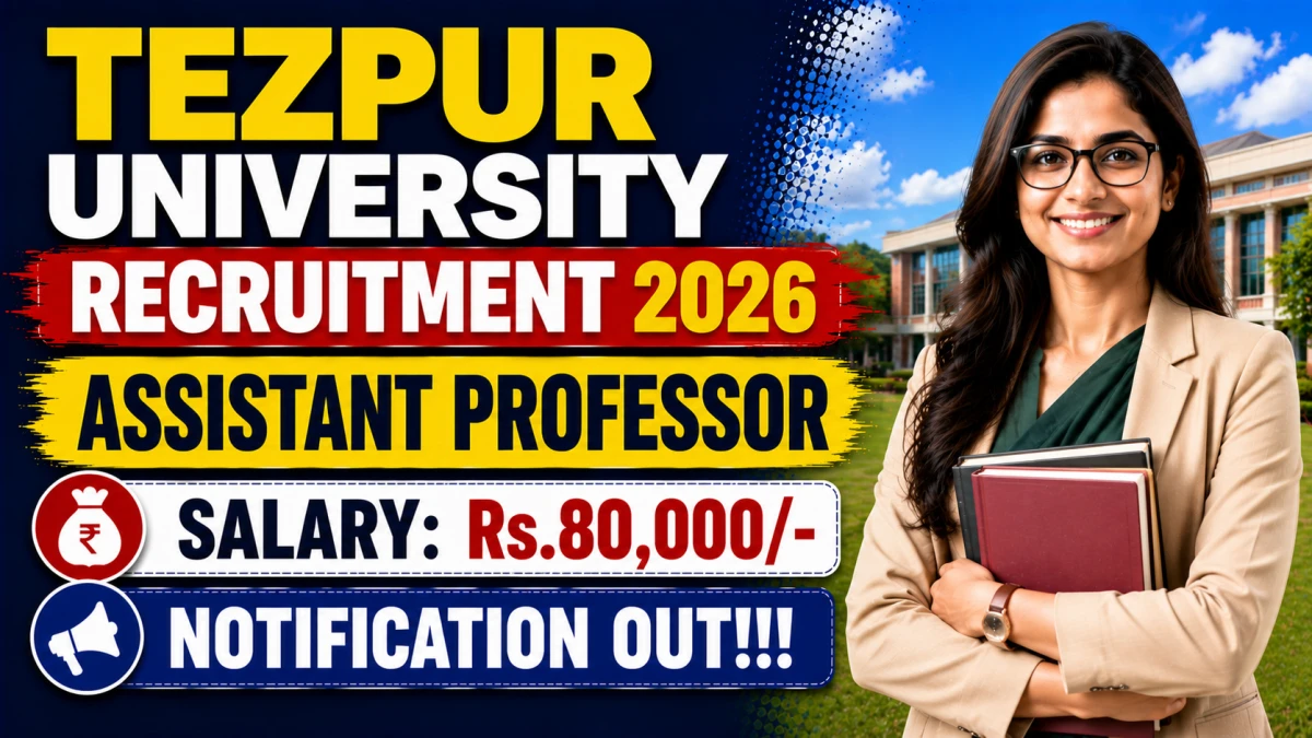 Tezpur University Assistant Professor Recruitment 2026