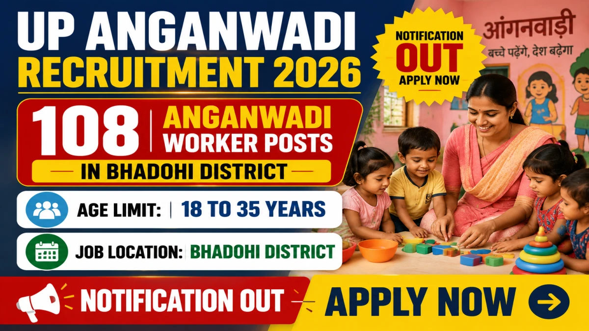 UP Anganwadi Recruitment 2026 – Apply Online for 108 Anganwadi Worker Posts in Bhadohi District