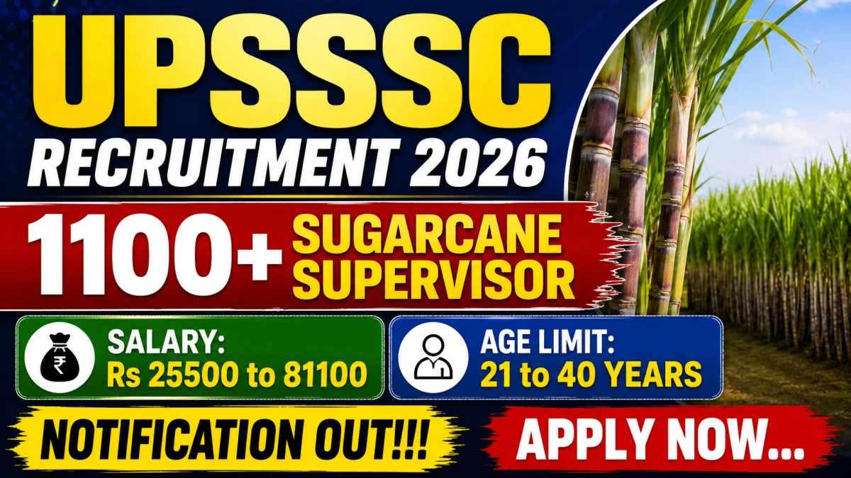 UPSSSC Sugarcane Supervisor Recruitment 2026 Notification Out
